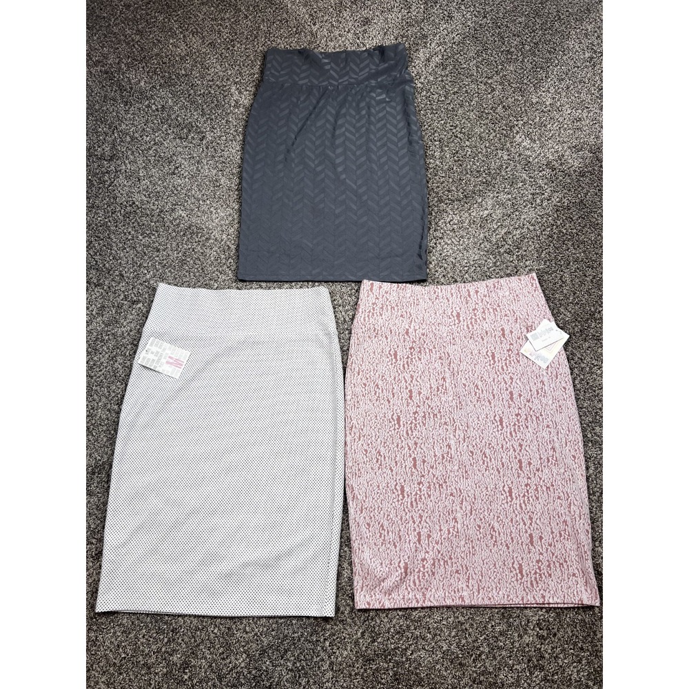 Lot of 3 LuLaRoe Womens Cassie Pull on Pencil Skirt Sz MEDIUM Stretchy